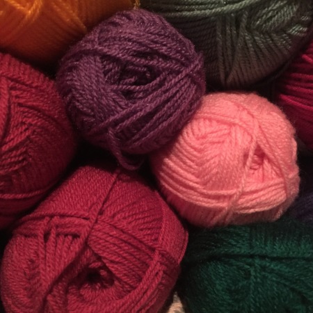 Different colours of yarn