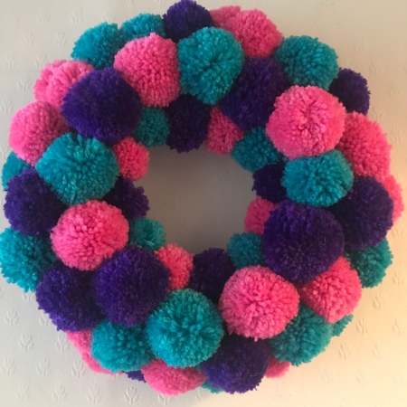 handmade pompom wreath